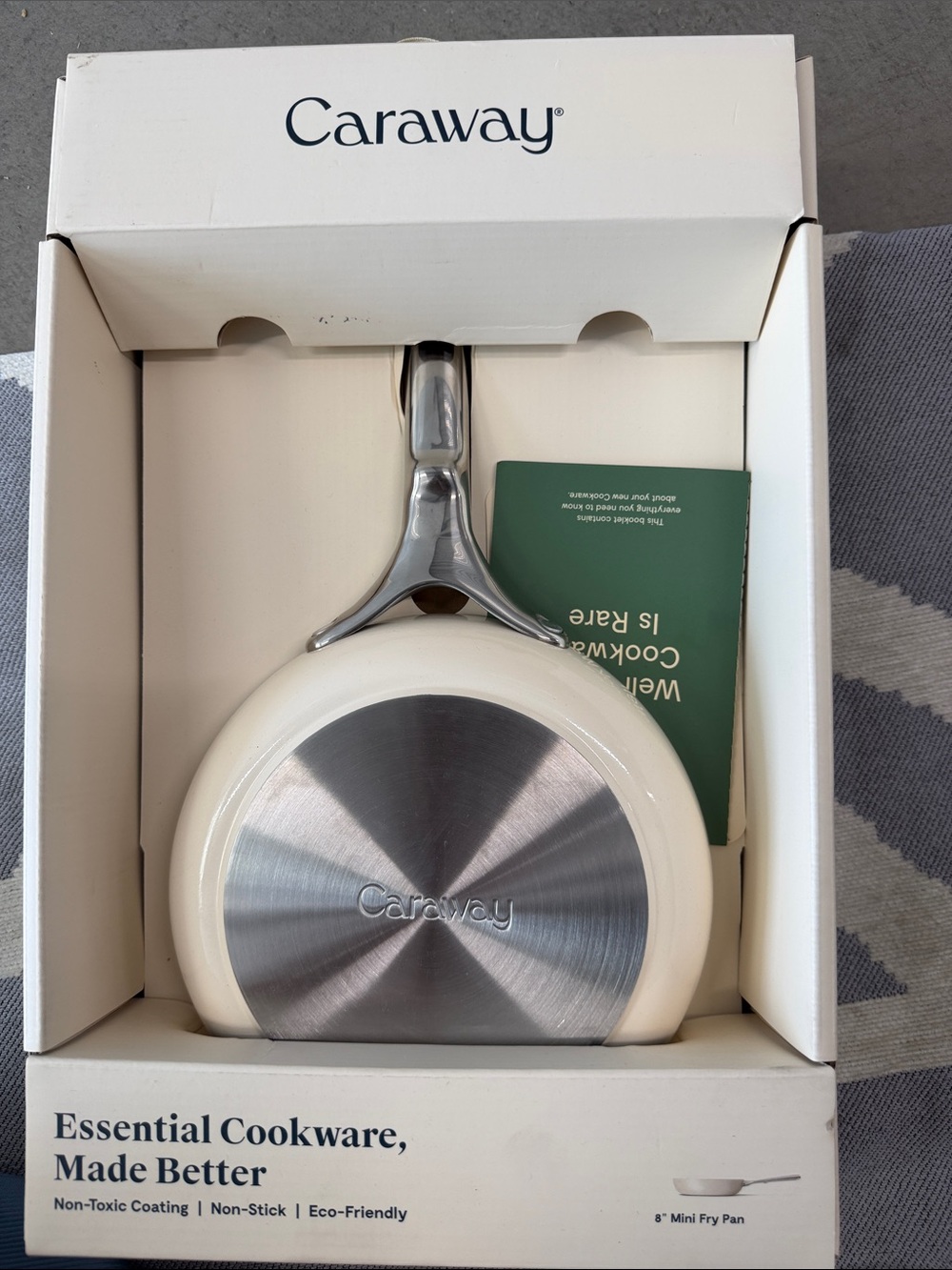 NIB Caraway 8" Mini Fry Pan - Cream with Stainless Base